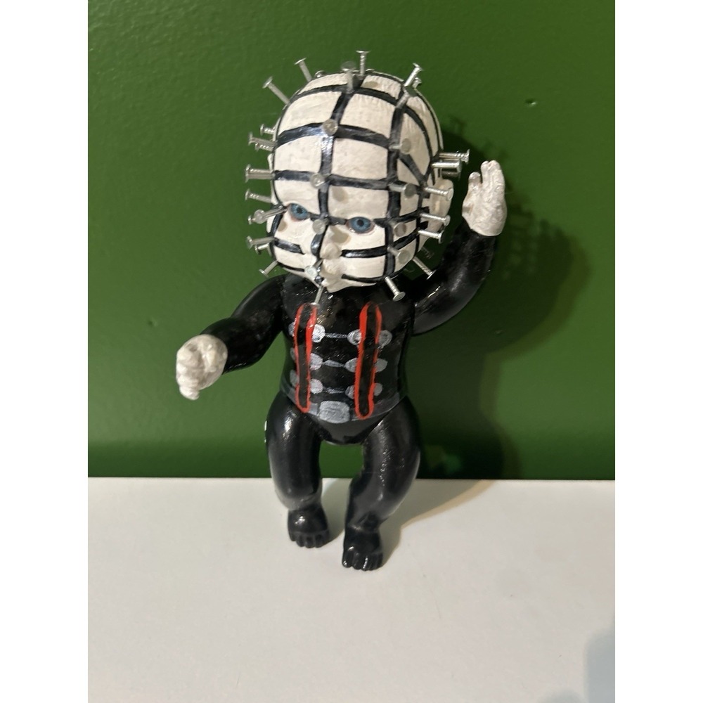 OOAK Custom Horror Baby Doll Figurine Cenobite Inspired Pinhead Art